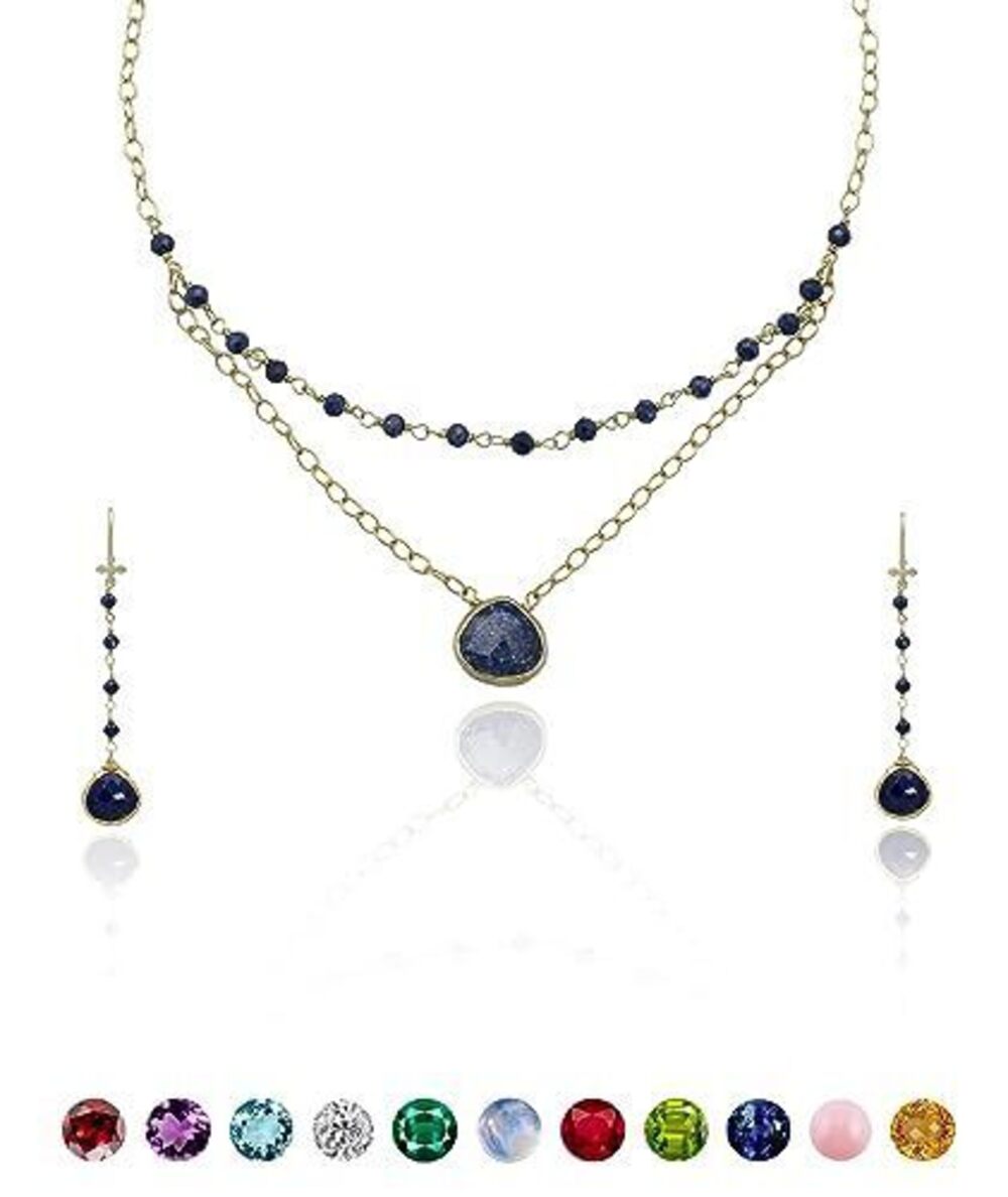 8933 Blue Sapphire Necklace - Authentic 925 Sterling Silver Necklace 18K